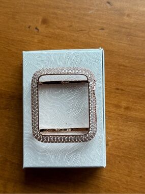 Rose Gold Rhinestone Apple Watch Frame Case - Women Accessories